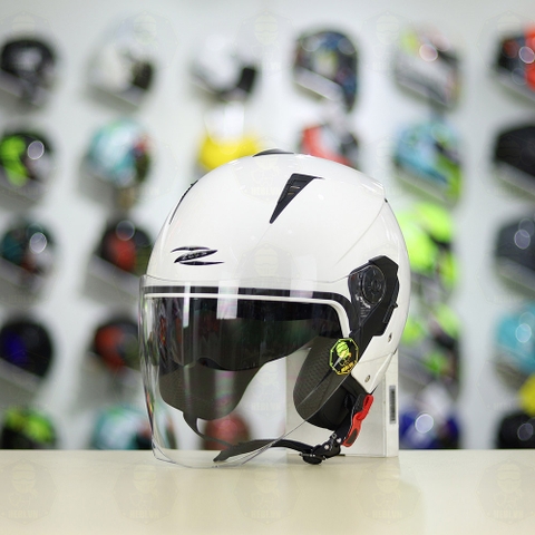 Combo Mũ 3/4 ZEUS 205 Trắng Bóng Độ Khóa Chống Trộm