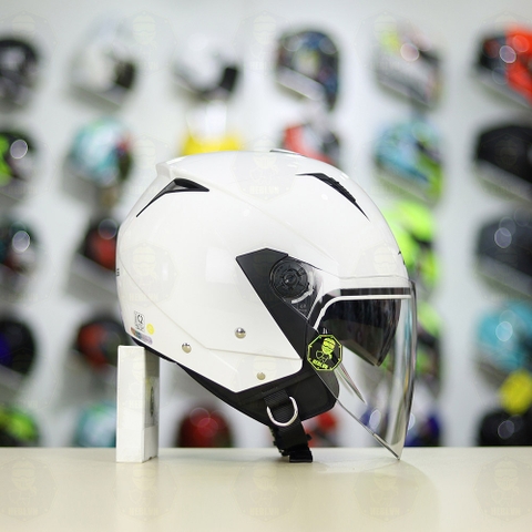 Mũ 3/4 Zeus 205 Trắng Bóng FREESHIP