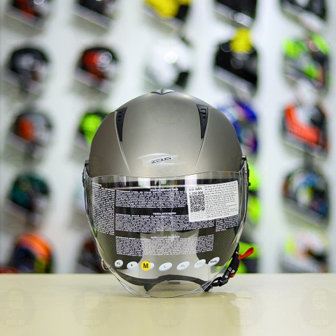 Combo Mũ 3/4 ZEUS 205 Xám Nhám Độ Khóa Chống Trộm