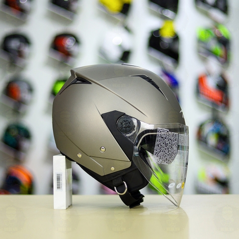 Mũ 3/4 Zeus 205 Xám Titanium Nhám FREESHIP