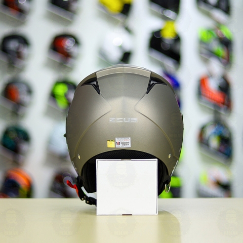 Combo Mũ 3/4 ZEUS 205 Xám Nhám Độ Khóa Chống Trộm