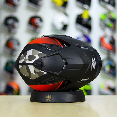 Full Bộ Mũ Zeus 613b + Mái Che + Hàm Camo Đỏ Nhám FREESHIP