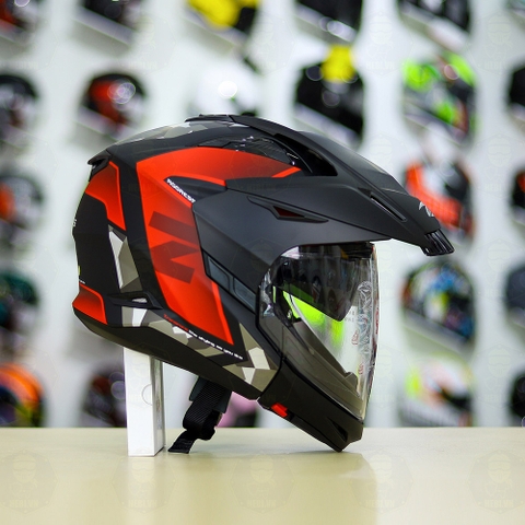 Full Bộ Mũ Zeus 613b + Mái Che + Hàm Camo Đỏ Nhám FREESHIP