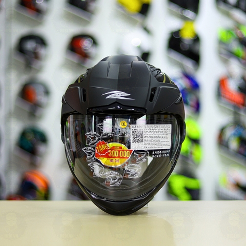 Full Bộ Mũ Zeus 613b + Mái Che + Hàm Samurai Đen Đỏ Bóng FREESHIP