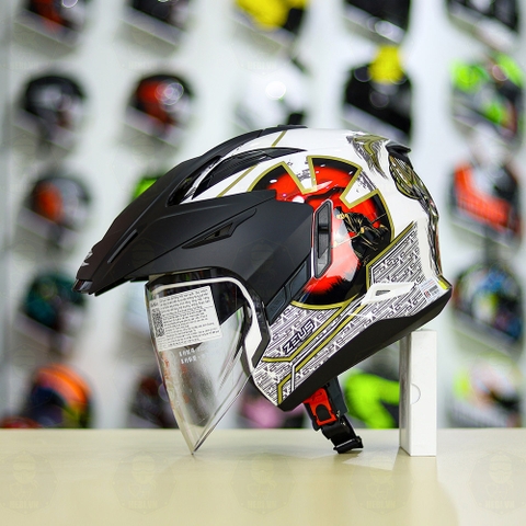 Mũ 3/4 Zeus 613B Samurai Trắng Bóng FREESHIP