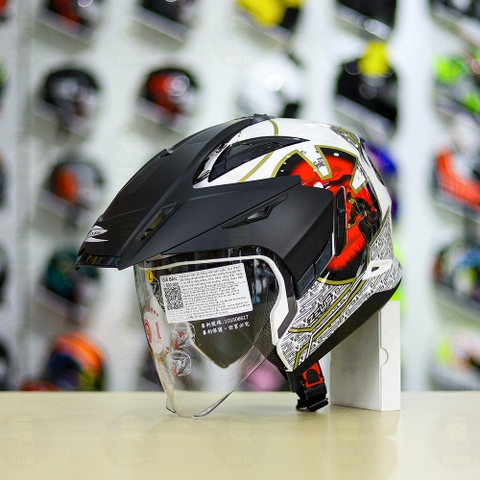 Mũ 3/4 Zeus 613B Samurai Trắng Bóng FREESHIP