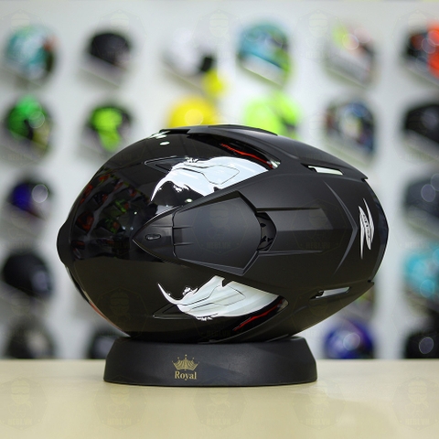 Mũ 3/4 Zeus 613B Đen Bóng + Dán Tem Decal Venom V2 FREESHIP