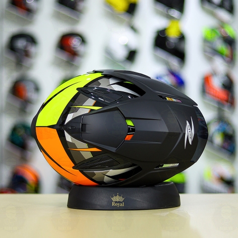 Mũ 3/4 Zeus 613B Xám Vàng Cam Bóng FREESHIP