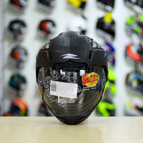 Full Bộ Mũ Zeus 613b + Mái Che + Hàm Xám Vàng Cam Bóng FREESHIP