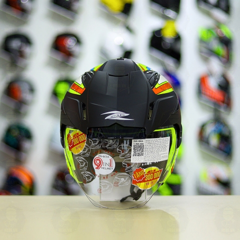 Combo Mũ 3/4 ZEUS 613b Vàng Cam Xanh Độ Khóa Chống Trộm