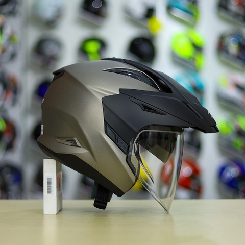 Mũ 3/4 Zeus 613B Xám Nhám FREESHIP