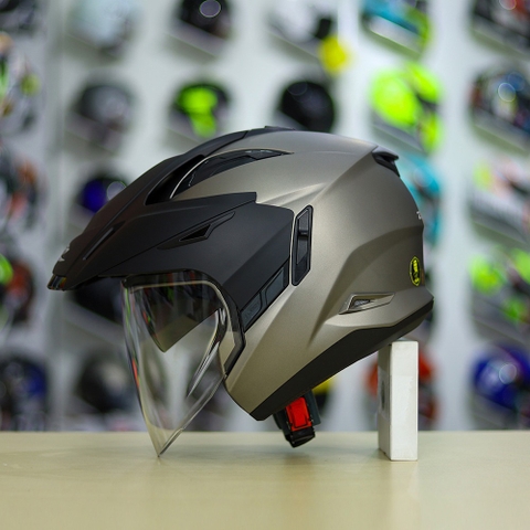 Mũ 3/4 Zeus 613B Xám Nhám FREESHIP