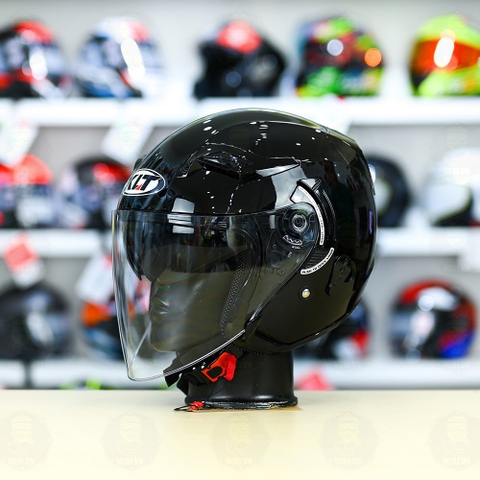 Nón 3/4 2 kính KLT VENOM Đen Bóng  FREESHIP