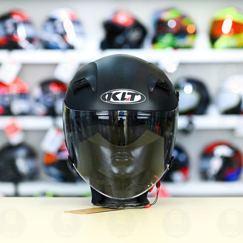 Nón 3/4 2 kính KLT VENOM Đen Nhám FREESHIP