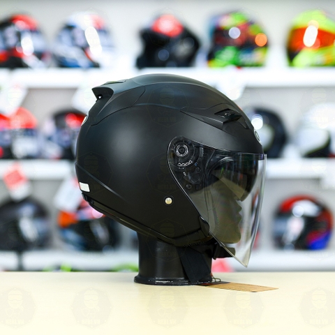 Nón 3/4 2 kính KLT VENOM Đen Nhám FREESHIP