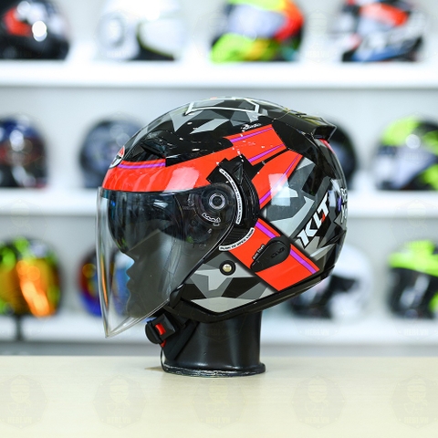 Nón 3/4 2 kính KLT VENOM Espargaro Fuxia FREESHIP