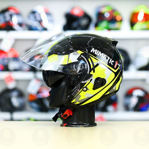 Nón 3/4 2 kính KLT VENOM MINETIC Vàng FREESHIP