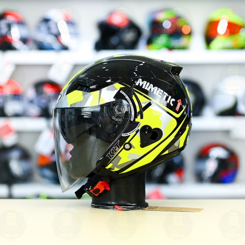 Nón 3/4 2 kính KLT VENOM MINETIC Vàng FREESHIP