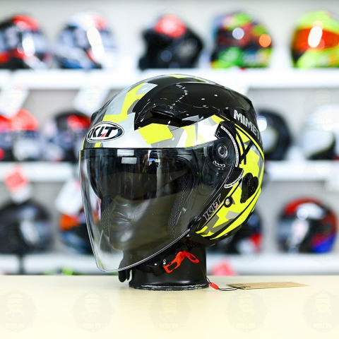 Nón 3/4 2 kính KLT VENOM MINETIC Vàng FREESHIP