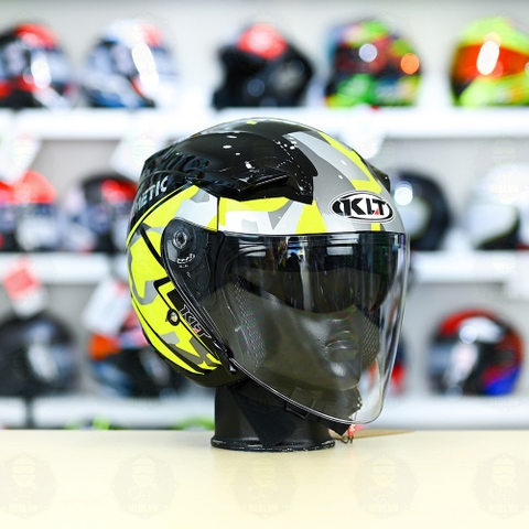 Nón 3/4 2 kính KLT VENOM MINETIC Vàng FREESHIP