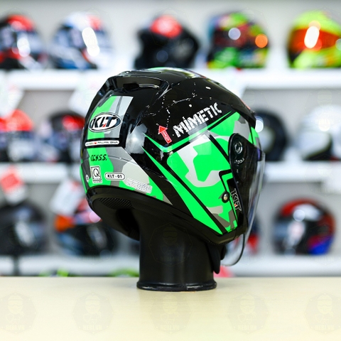 Nón 3/4 2 kính KLT VENOM MINETIC Xanh Lá FREESHIP