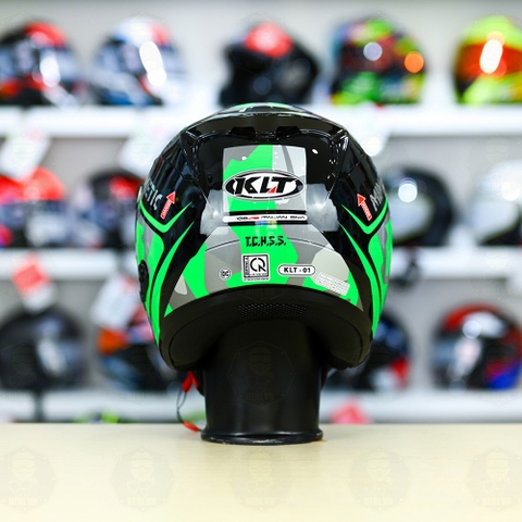 Nón 3/4 2 kính KLT VENOM MINETIC Xanh Lá FREESHIP