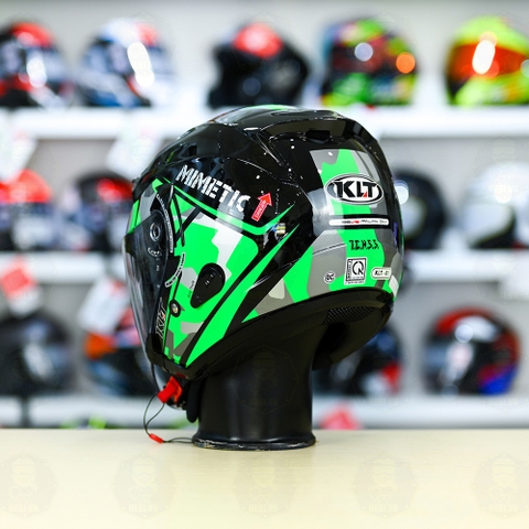 Nón 3/4 2 kính KLT VENOM MINETIC Xanh Lá FREESHIP