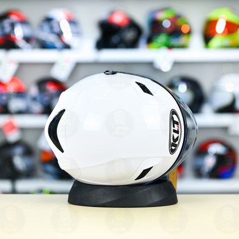 Nón 3/4 2 kính KLT VENOM Trắng Bóng FREESHIP