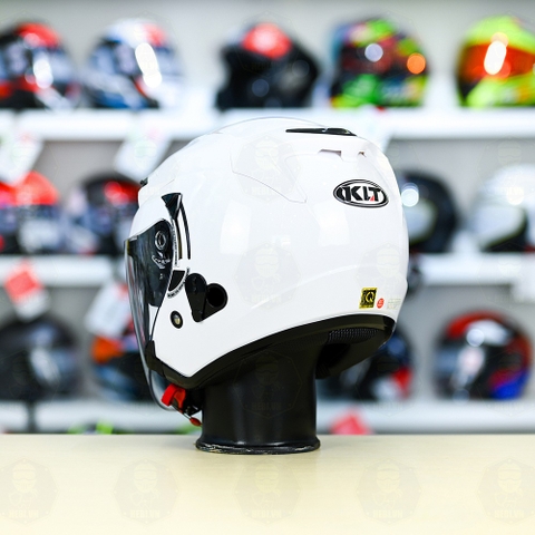 Nón 3/4 2 kính KLT VENOM Trắng Bóng FREESHIP