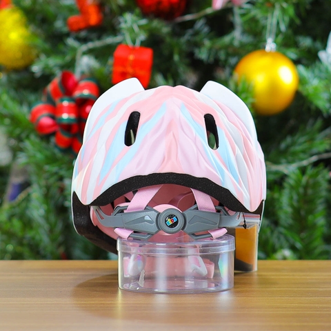 Nón Bảo Hiểm Cho Bé KIDS Unicorn 3D Siêu Cute Màu Trắng Hồng Nhạt