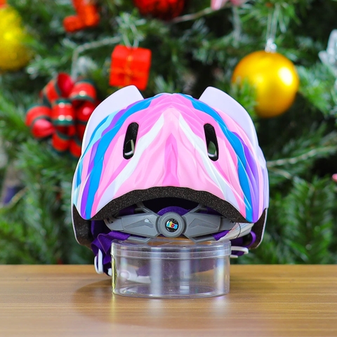 Nón Bảo Hiểm Cho Bé KIDS Unicorn 3D Siêu Cute Màu Tím Hồng