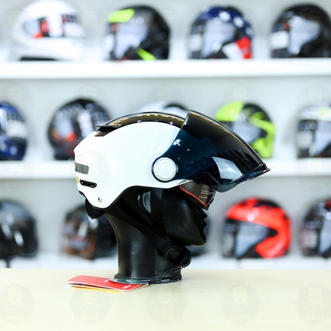 Nón 1/2 Falcon BEE Trắng Bóng FREESHIP