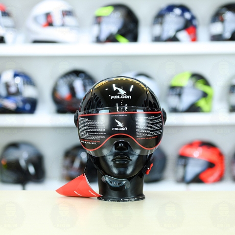 Nón 1/2 Falcon F09 Đen Bóng FREESHIP