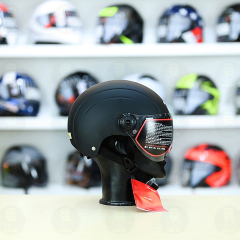 Nón 1/2 Falcon F09 Đen Nhám FREESHIP