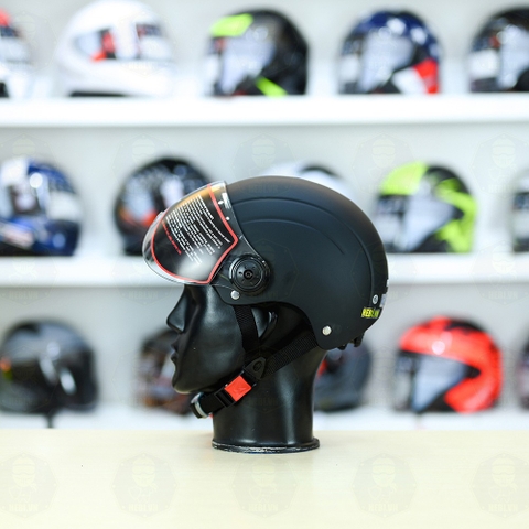 Nón 1/2 Falcon F09 Đen Nhám FREESHIP