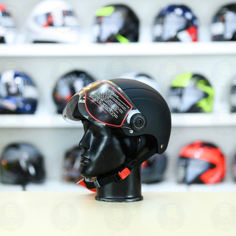 Nón 1/2 Falcon F09 Đen Nhám FREESHIP