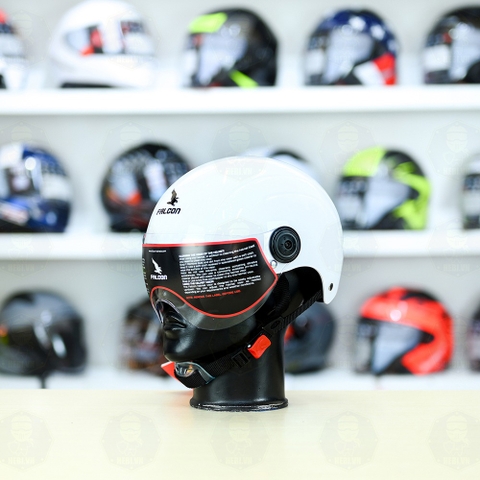 Nón 1/2 Falcon F09 Trắng Bóng FREESHIP
