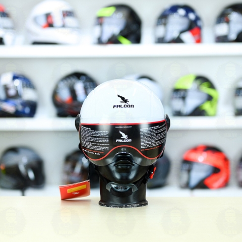 Nón 1/2 Falcon F09 Trắng Bóng FREESHIP