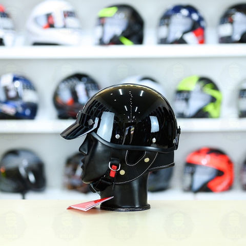 Nón 1/2 Falcon F10 Đen Bóng FREESHIP