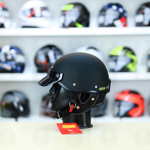 Nón 1/2 Falcon F10 Đen Nhám FREESHIP