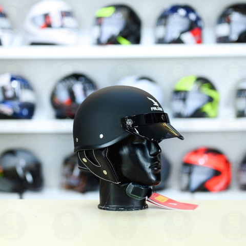 Nón 1/2 Falcon F10 Đen Nhám FREESHIP