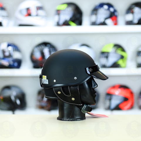 Nón 1/2 Falcon F10 Đen Nhám FREESHIP