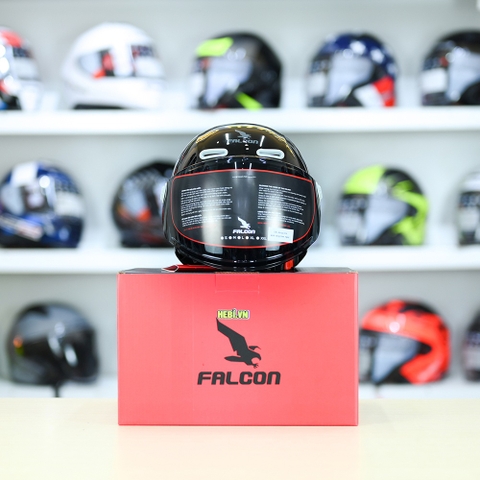 Nón 1/2 Falcon F18 KID Đen Bóng size S FREESHIP