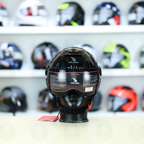 Nón 1/2 Falcon F19 Đen Bóng FREESHIP