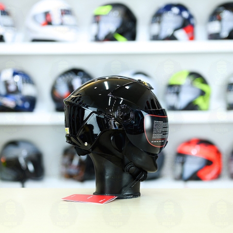 Nón 1/2 Falcon F19 Đen Bóng FREESHIP