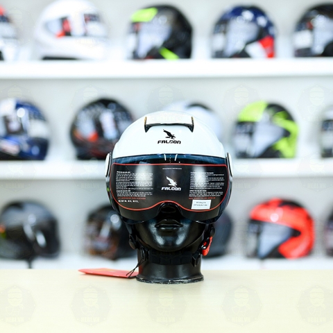 Nón 1/2 Falcon F19 Trắng Bóng FREESHIP