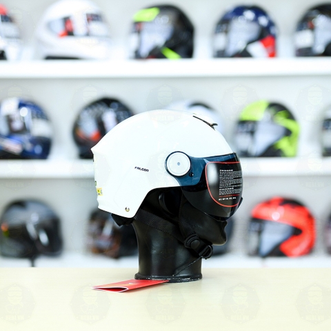 Nón 1/2 Falcon F19 Trắng Bóng FREESHIP