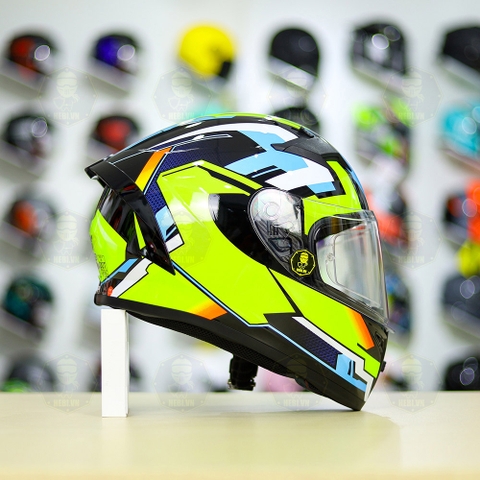 Mũ Fullface ROC 01 978 Tem V2 Vàng Xanh Lido Bóng FREESHIP