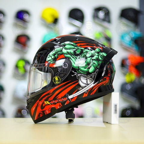 Mũ Fullface ROC 01 978 Tem V1 Đen Đỏ Xanh HULK Bóng FREESHIP