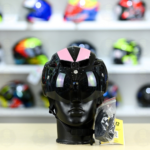 Nón POC P01 FREESHIP - Đen Bóng Sọc Hồng